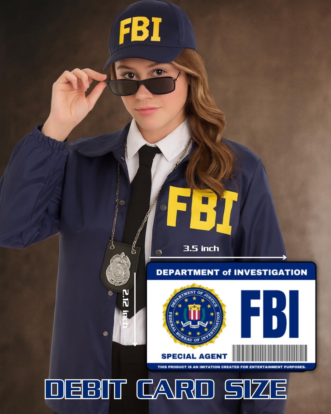 FBI Agent ID Card – Costume Accessory for Halloween, Cosplay & Role Play – for Entertainment Use Only White