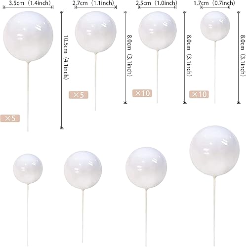 Miniatura 185 de Rsstarxi 30 piezas de bolas de burbujas para decoración de tartas, bolas de espuma, mini globo para cupcakes, decoración de bricolaje para baby Oro