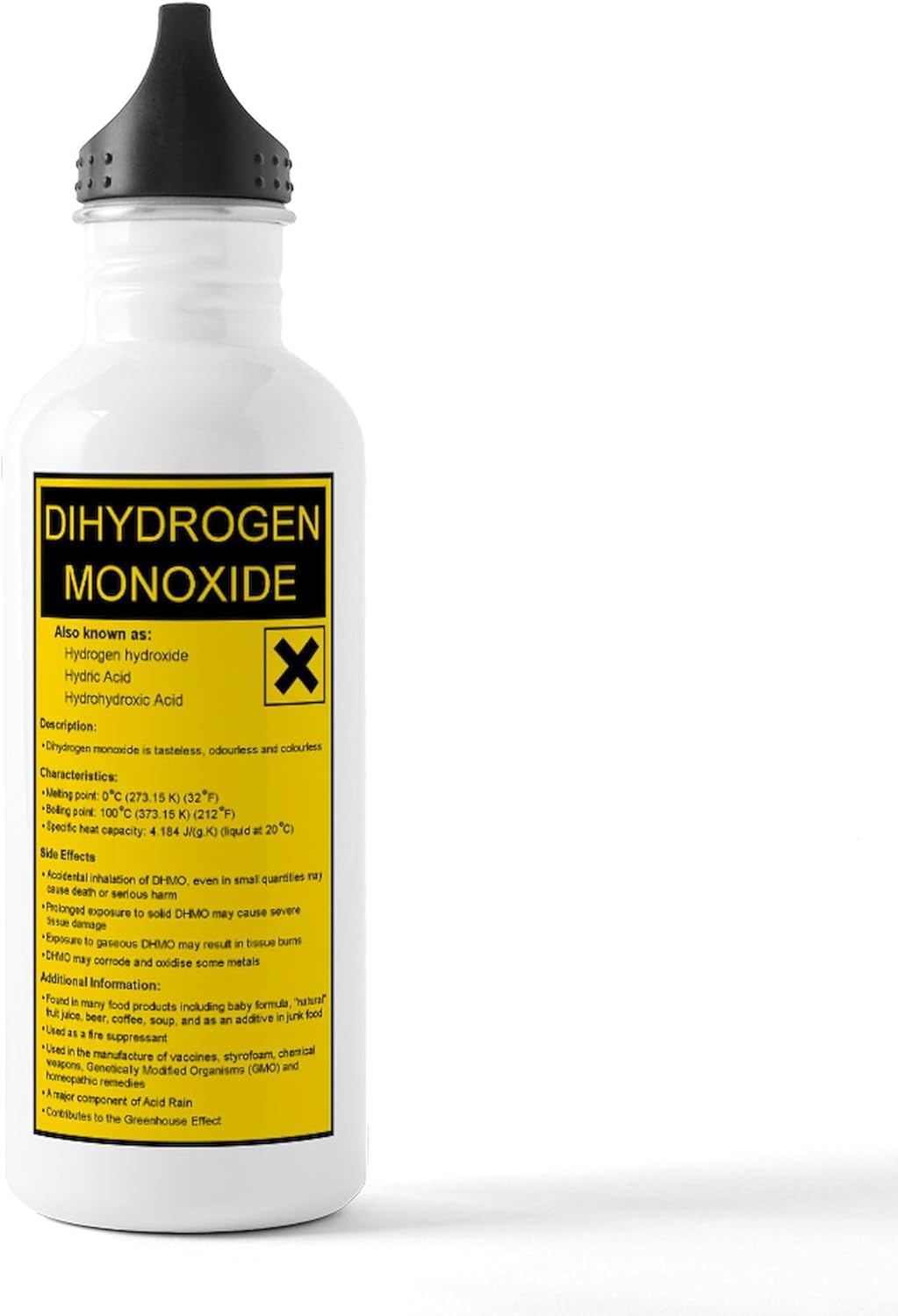 CafePress Dihydrogen Monox 1.0L (34 oz) Stainless Steel Water Bottle