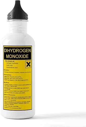 CafePress Dihydrogen Monox - Botella de agua de acero inoxidable (1,0 L)