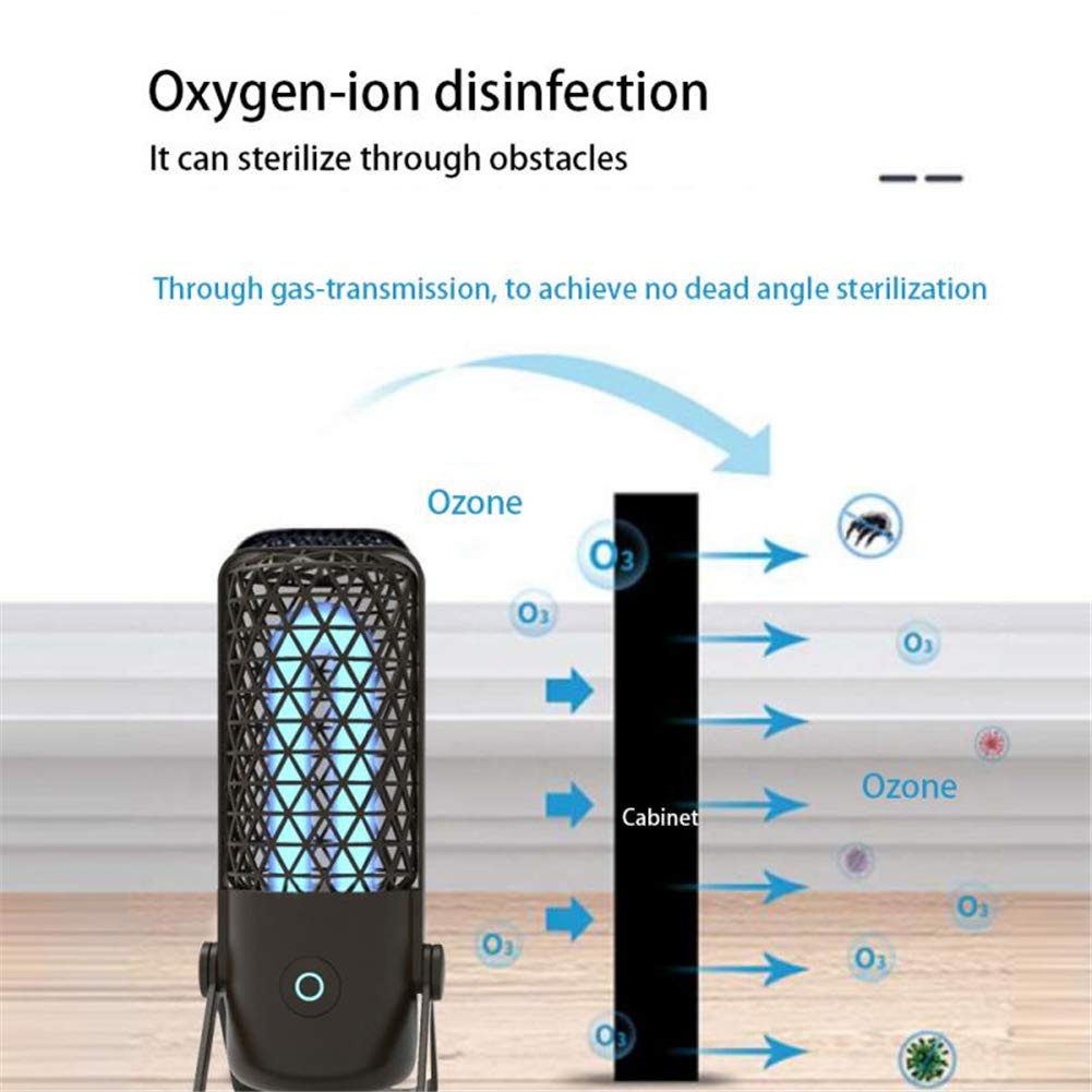 2.5W lámpara UV Esterilizador, portátil recargable ozono UVC la bombilla ultravioleta Hogar Luz de purificación de aire sistema de escritorio Luz Led,Blanco