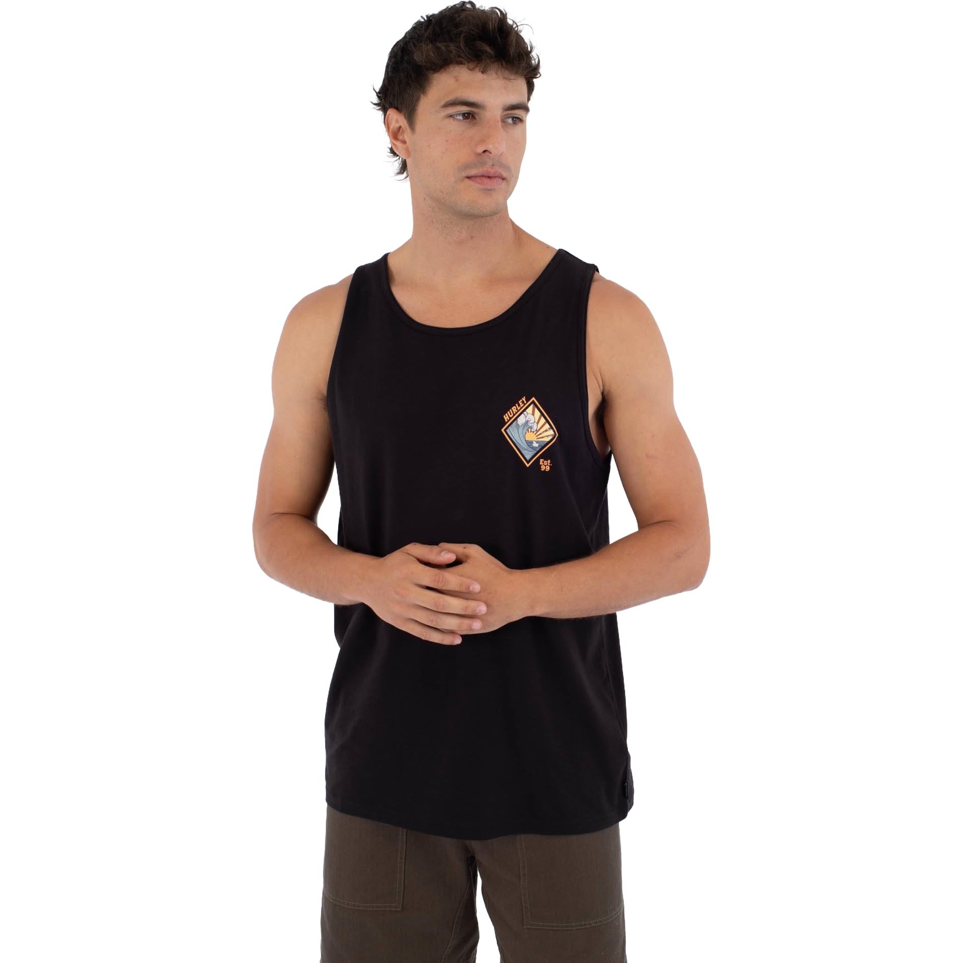 Hurley Mens Disques Tank T-Shirt, Black, M EU