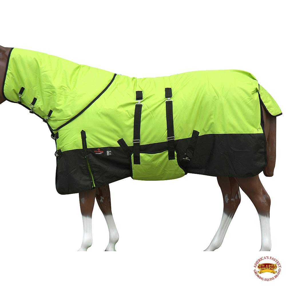 HILASON 1200D Waterproof Winter Horse Turnout Blanket Neck Cover Belly Wrap | 72 in