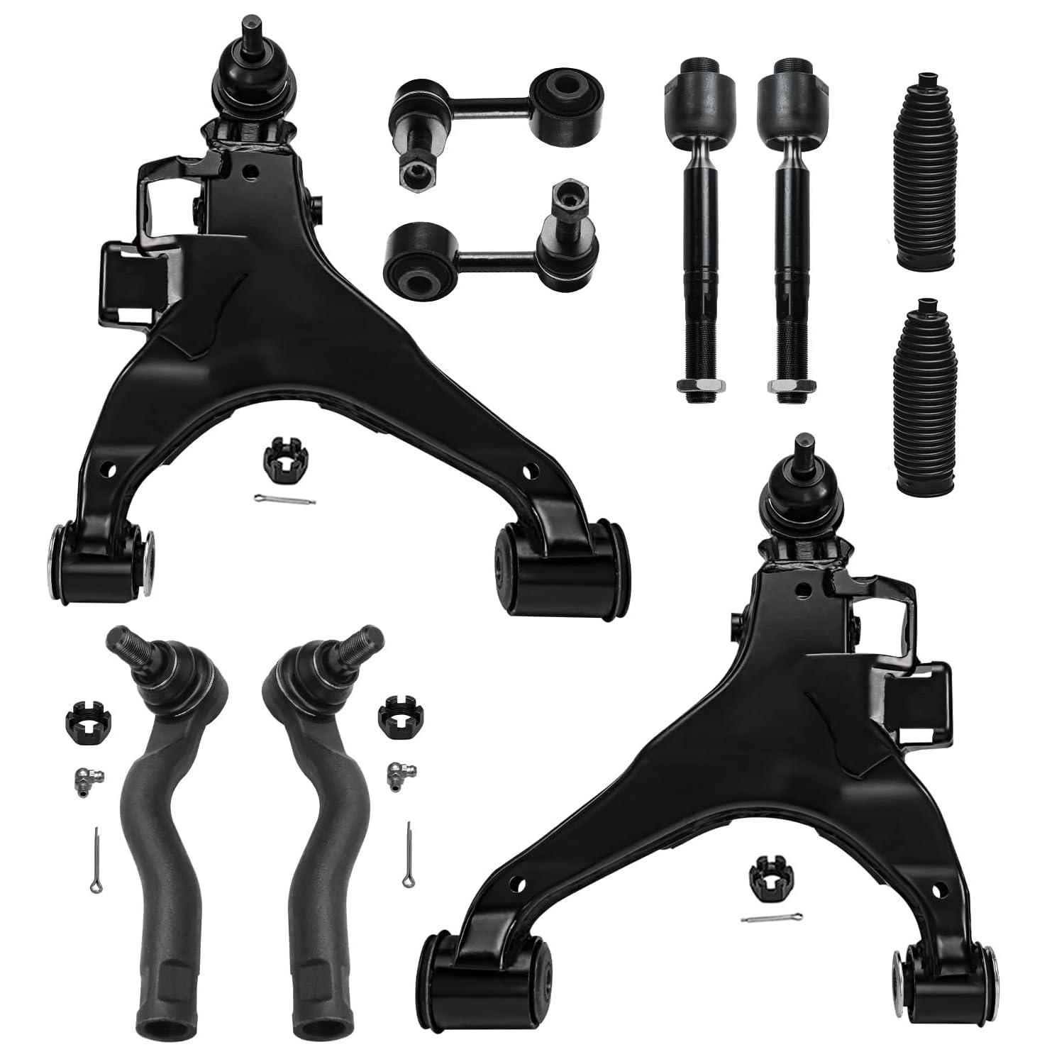Detroit Axle - 10pc Front End Suspension Kit for 2008-2022 Toyota Sequoia