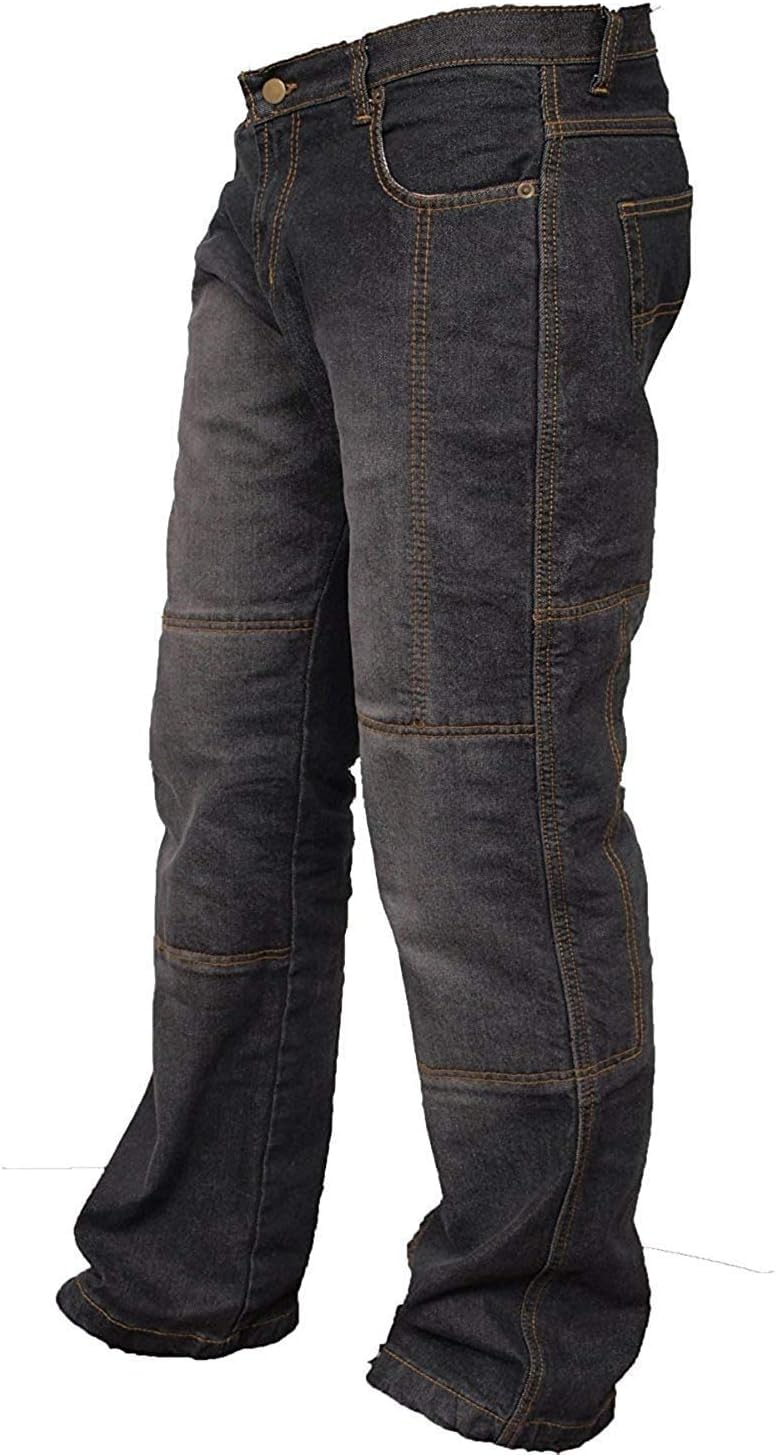 Herren Motorradhose Jeans mit Hüft- und Knieprotektoren und schützendem Aramid-Futter Bikerhose für Rennfahrer RP 105/6