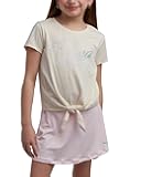 Girls Active Skirt Set- 2 Piece Active Skort and Short Sleeve Athletic T-Shirt - Sporty Girls Summer Outfits Set (7-14)