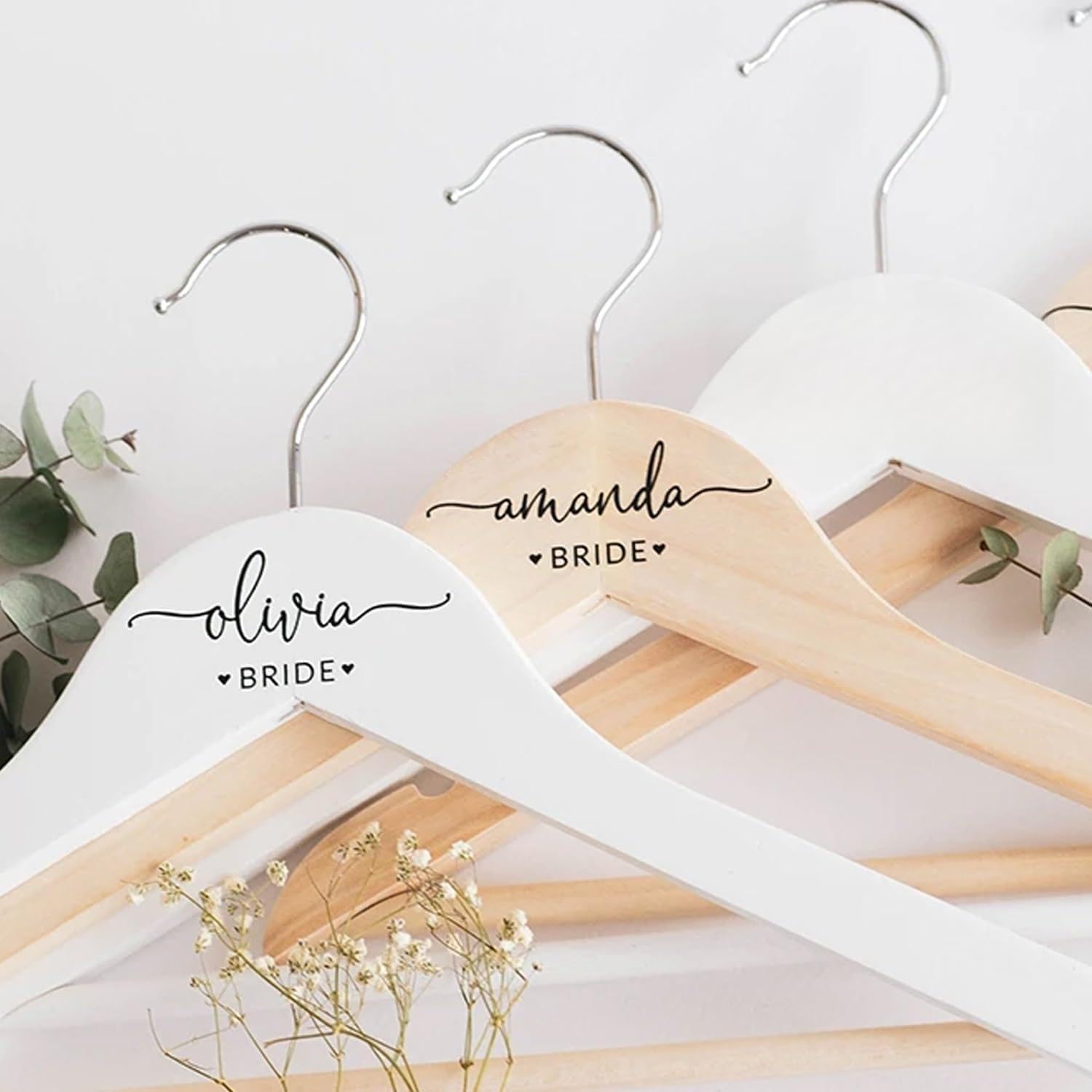 MINXLTD Personalised Wedding Hanger, Personalised Bridal Hangers, Bridesmaid Hangers, Maid of Honour Hanger, Engraved Wedding Hanger,Keepsake for Wedding Party, Permanent and Lasting