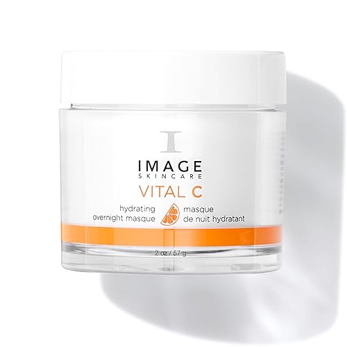 IMAGE Skincare, VITAL C Mascarilla hidratante durante la noche, máscara facial revitalizante para dormir con extracto de algas azul-verdes y ácido