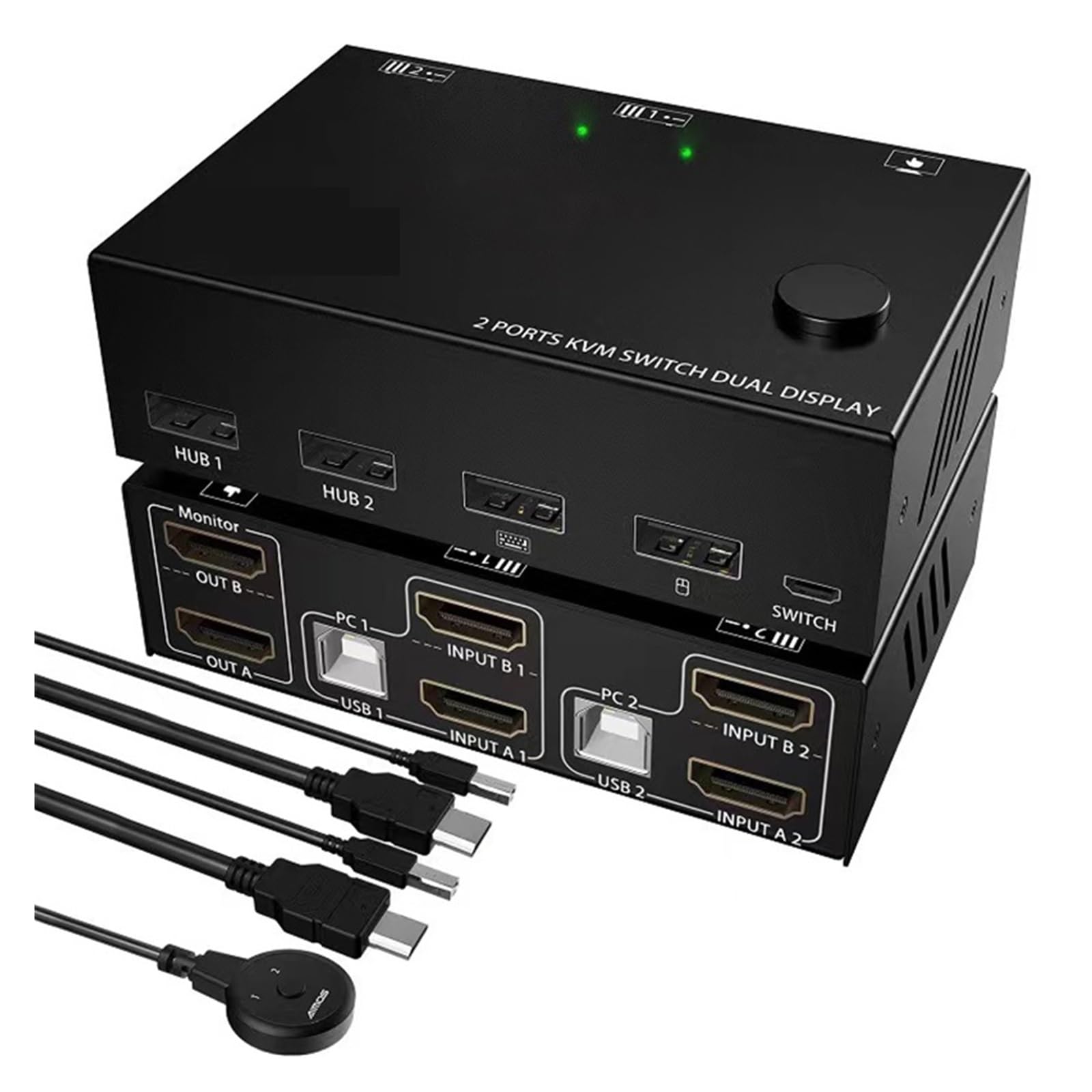 Convertitore Digitale, Switch KVM for 2 PC e monitor, doppio, supporto display compatibile, 4K USB .0, switch