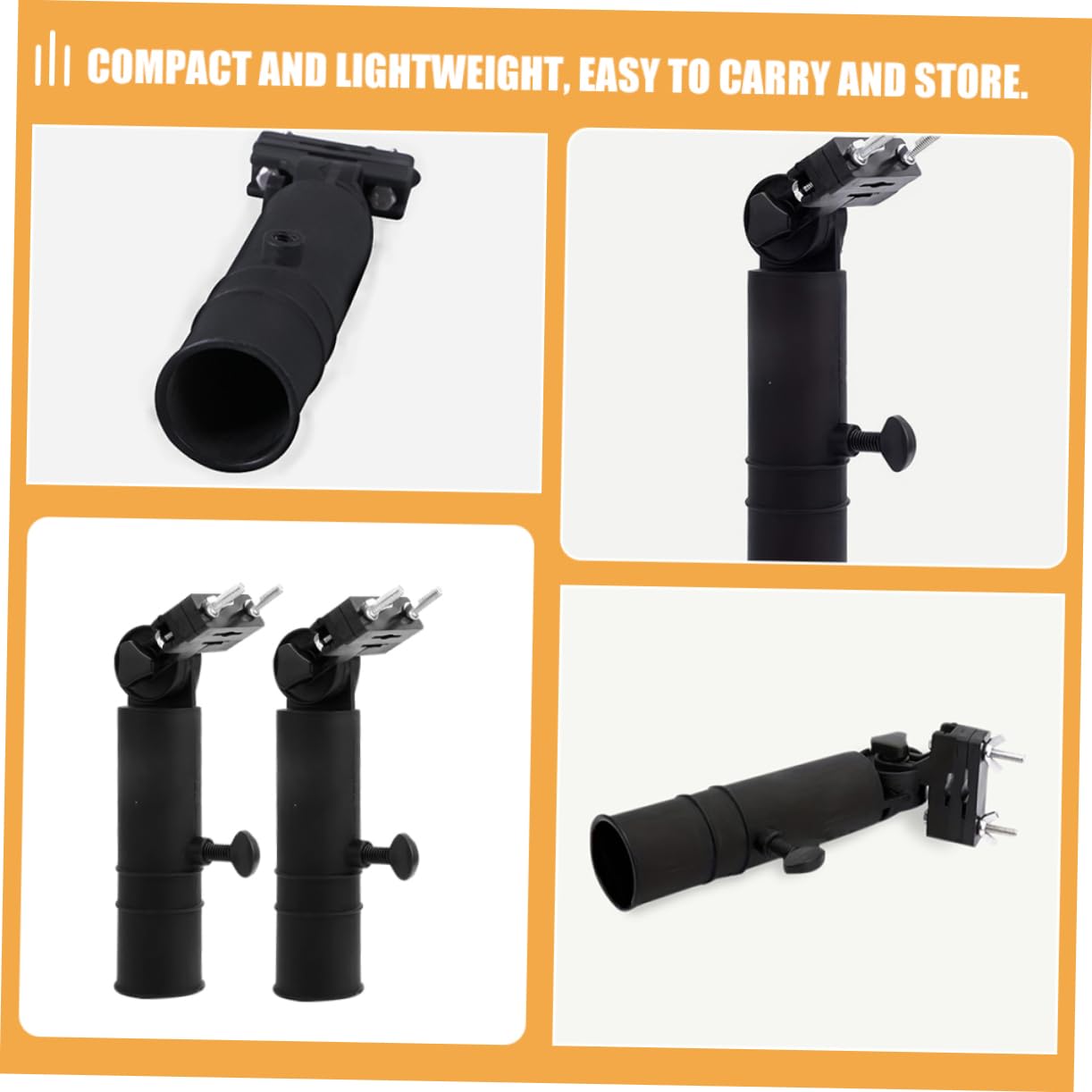Soporte para Paraguas de Golf para Carrito, 4 Piezas, Abs Negro