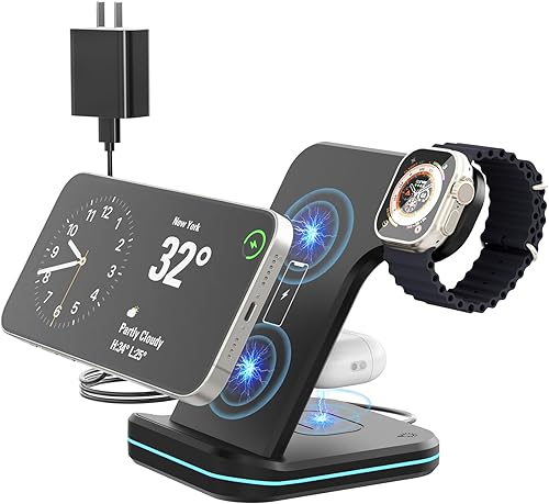 Estación de carga de viaje 3 en 1 para Apple Series, estación de carga inalámbrica, adecuada para iPhone 15141312 Pro MaxProMiniPlus, iWatch