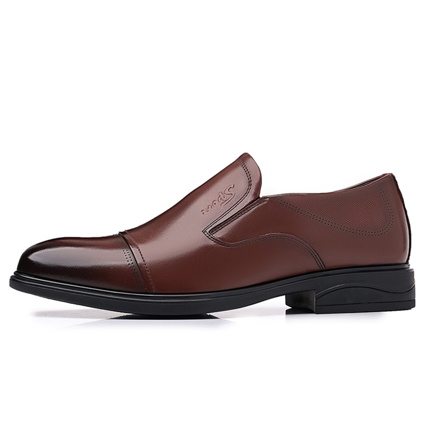 CARZE Scarpe in Pelle da Uomo in Pelle Traspirante da Uomo d'Affari, Scarpe da Uomo Britanniche, Scarpe Casual da Cerimonia Scarpe Eleganti da Uomo(Brown,38)