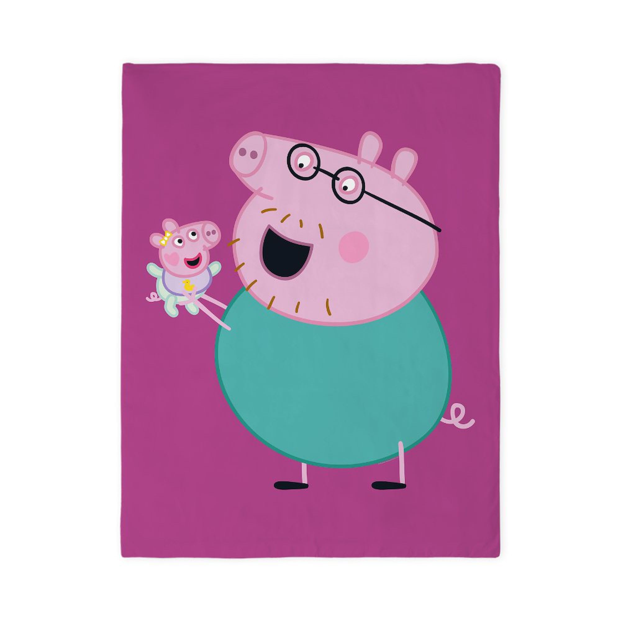 CafePress Peppa Pig: Daddy Pig & Baby Twin Duvet Cover, Printed Comforter Cover, Unique Bedding,
