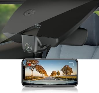 Fitcamx 4K Dash Cam Suitable for Hyundai Santa Fe 2019 2020 Part No#S2000 SE SEL Plus Limited Ultimate, OEM Look, UHD 2160P Video, WiFi & APP, Loop Recording, G-Sensor, Plug & Play, 64GB Card