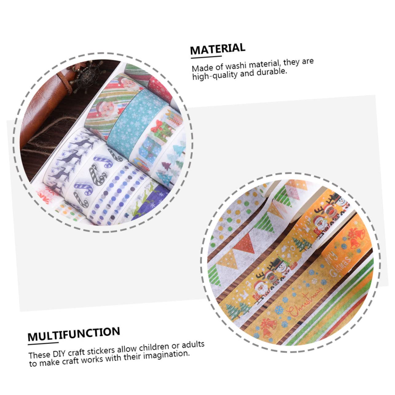 SEWACC 168rollos Cinta Washi Adhesiva Decorativa De Navidad De Papel Autoadhesivo para Manualidades y Decoración De Fiestas para Scrapbooking y Embalaje De