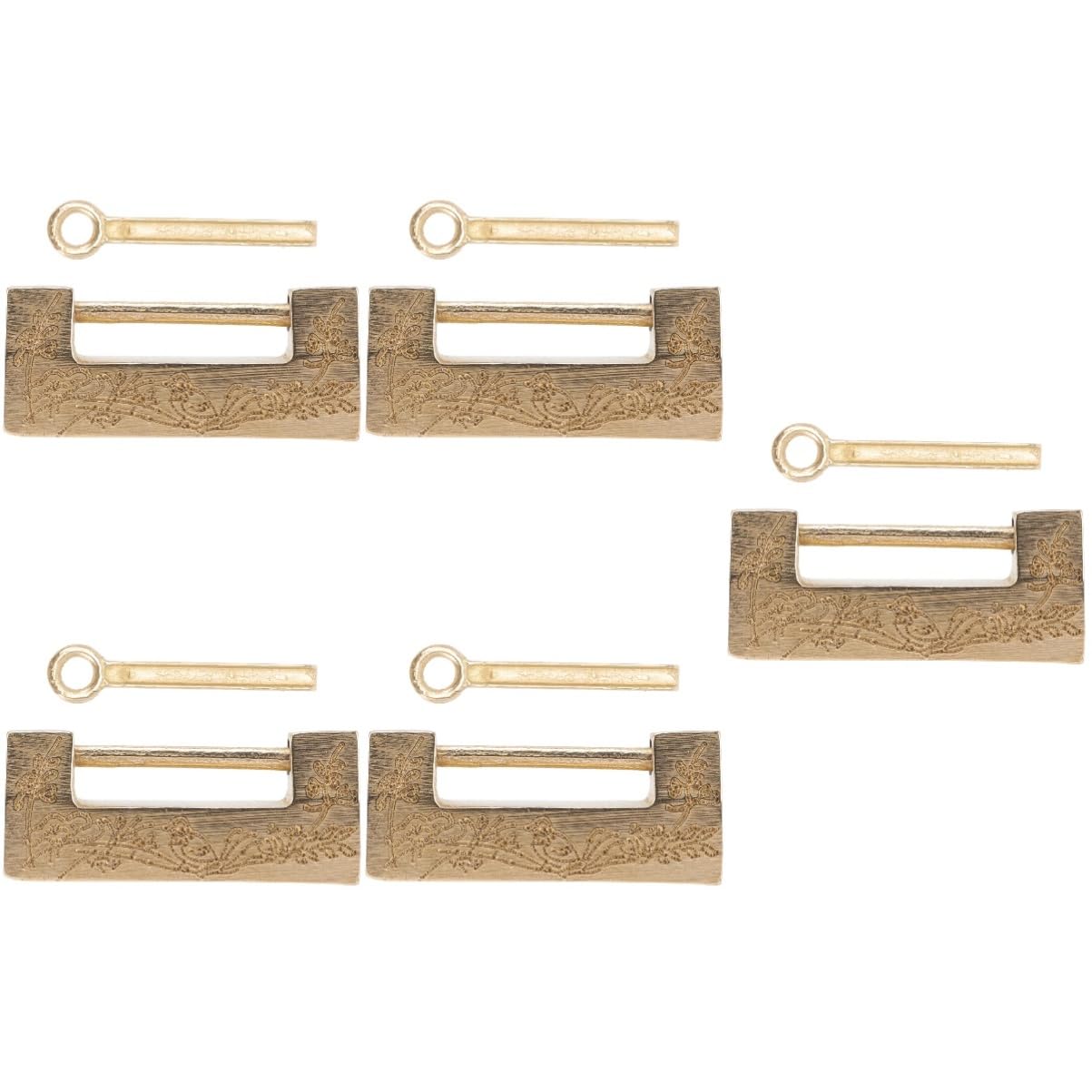 Housoutil 5 Sets Mini-kombinationsvorhängeschloss Aus Kupfer Für Schmuckschatulle Antike Riegel Vintage-kofferschloss Retro- -schloss Zur Verwendung