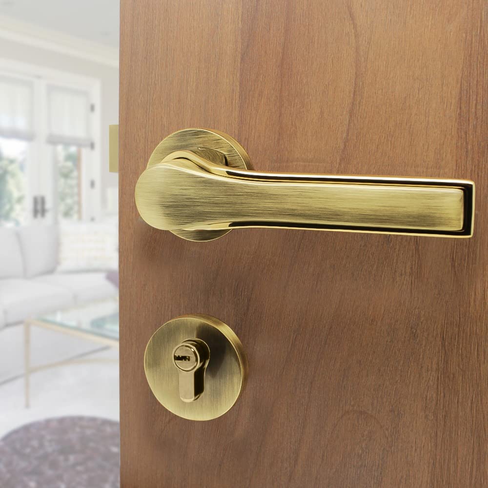 VOLO PVD Gold/Antique Finish Luxury Series Mortise Door Lock with Brass Cylinder with 3 Brass Keys for Home/Hotels (Model No : 2213 HOR) (B0BRV8B8VJ) Amazon Price History, Amazon Price Tracker