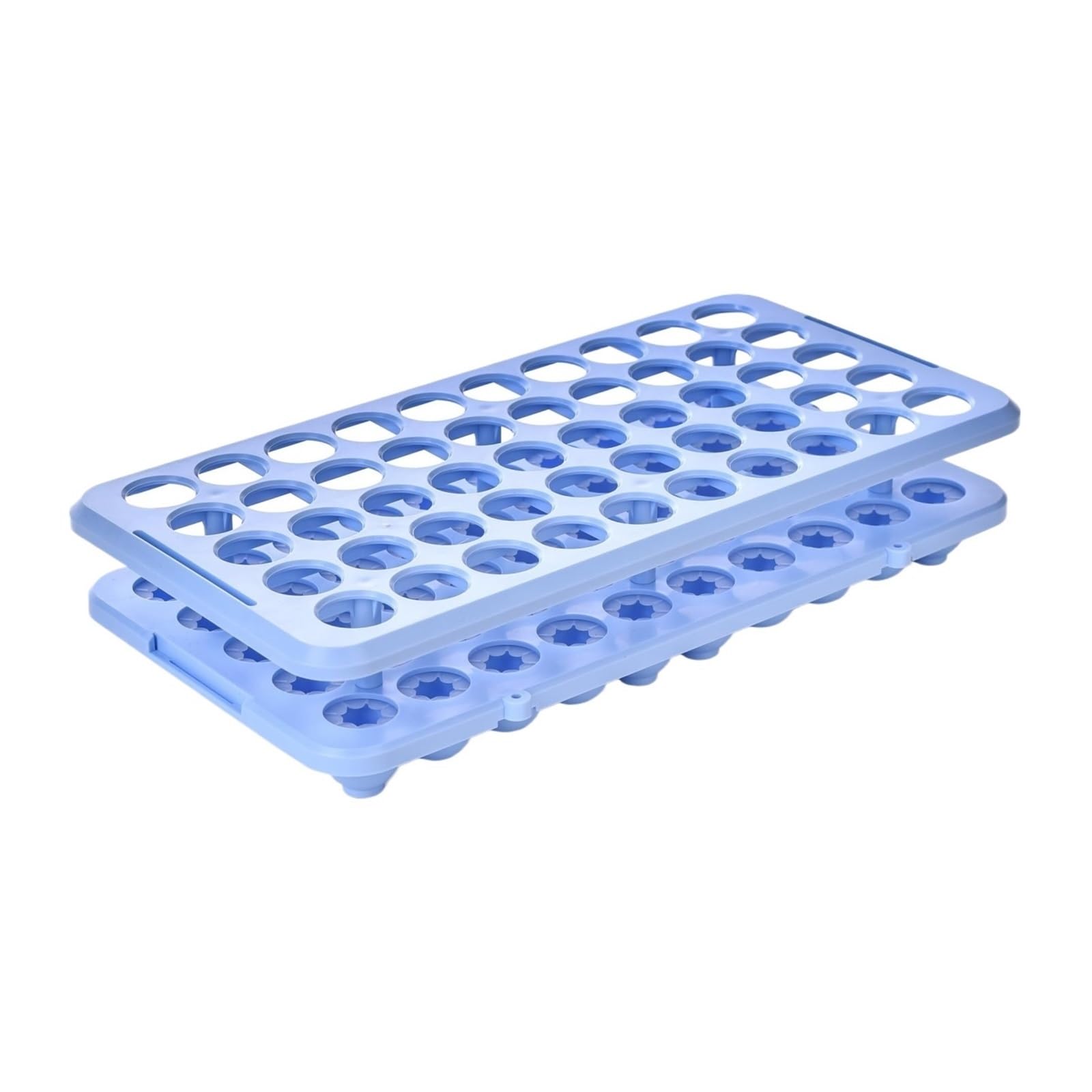 WENYAZIGUO Test Tube Holder, Test Tube Rack Silicone Pad 50 Holes Multicolor(Blue)