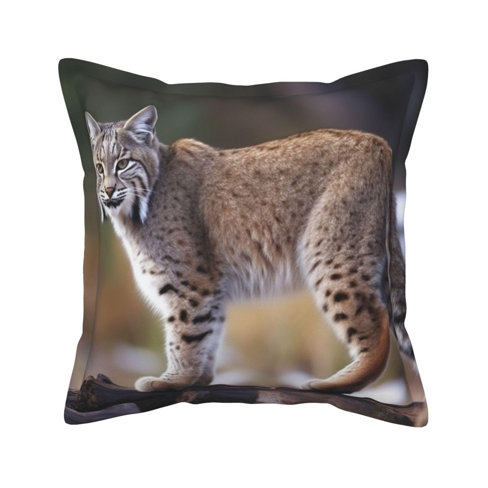 Housses de coussin décoratives bobcat rustique pour canapé et lit