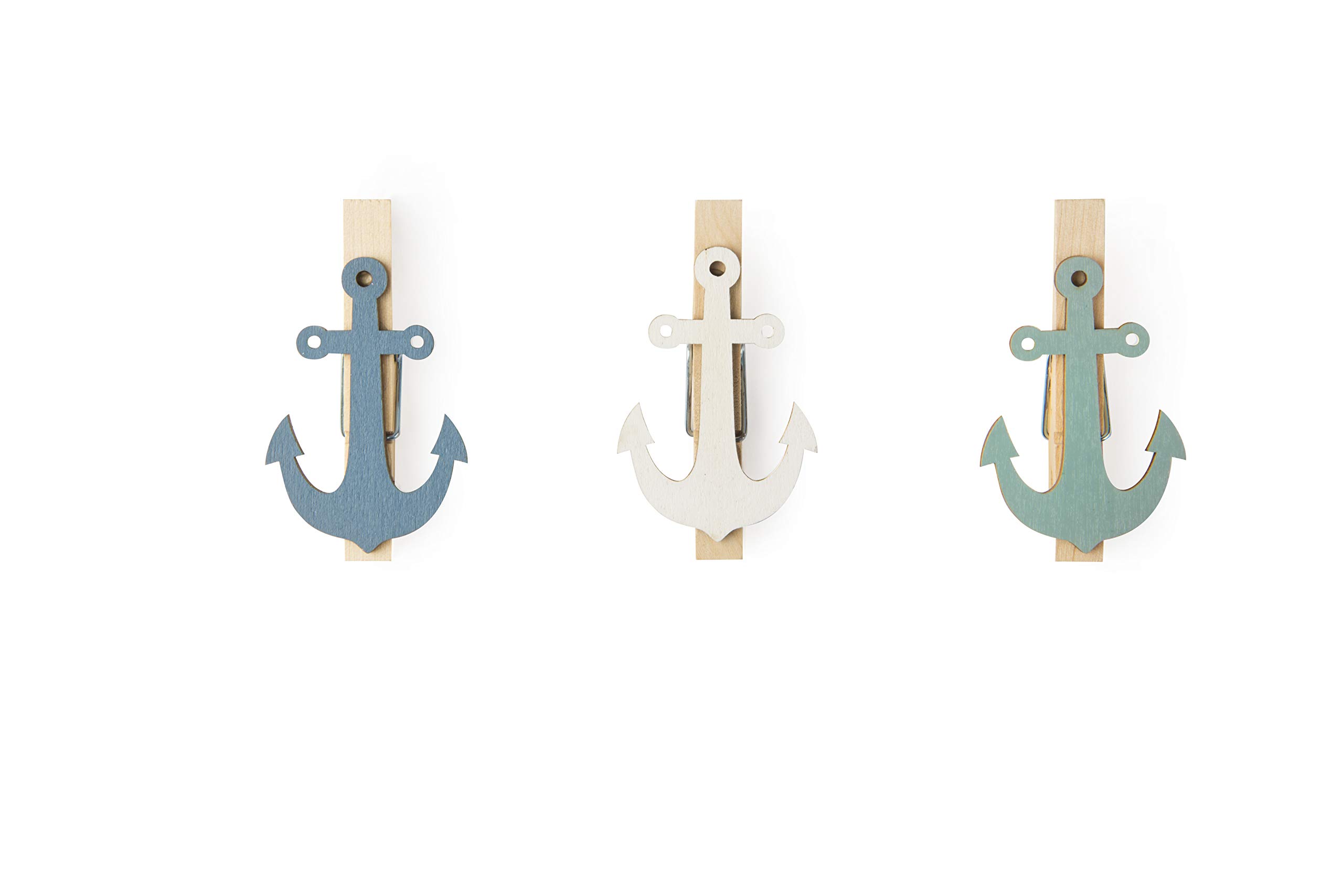 Excelsa Ocean Pack of Six Pegs, Wood, Multicoloured, 6 Pieces, Multi-coloured