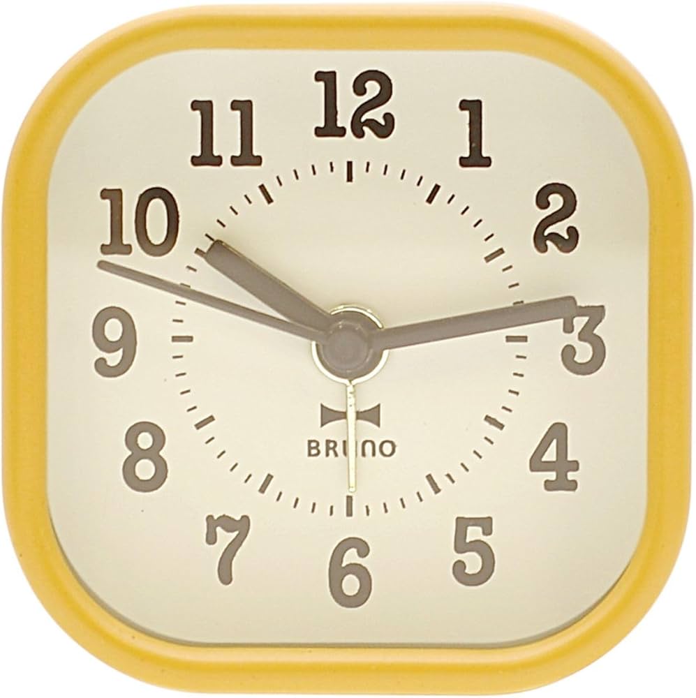 Amazon.co.jp: BRUNO スクエア リトルクロック 【マスタード】時計
