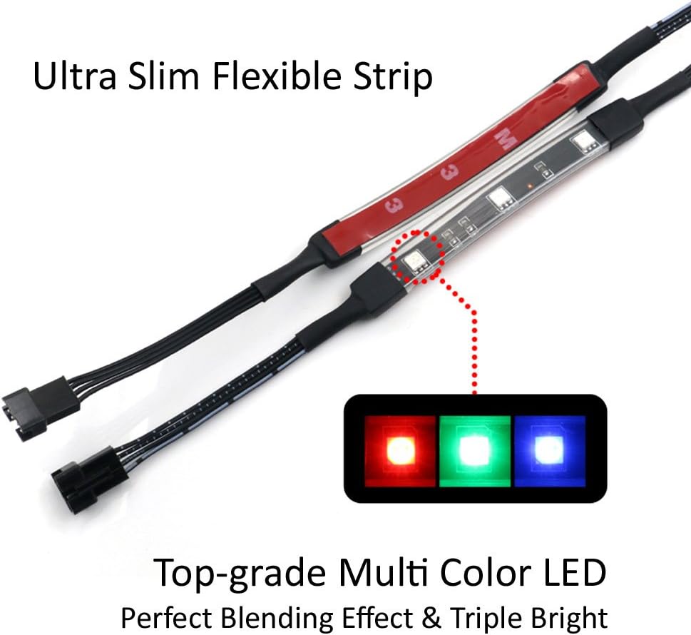 LYLLA 10 Pcs Multi-Color Remote Accent Neon Glow Flexible Strip Light Kit for Motorcycle - 30 RGB LED for Harley Davidson Honda Kawasaki Suzuki Ducati Can Am Polaris KTM BMW