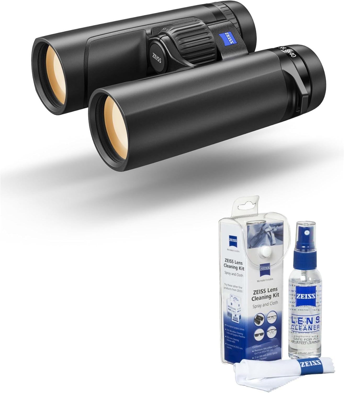 Zeiss Optics SFL 8x40 Waterproof Lightweight Compact Bright UH High Power D Hunting Binoculars Bundle with Zeiss Spray and Microfiber Lens Care Kit (2 Items)