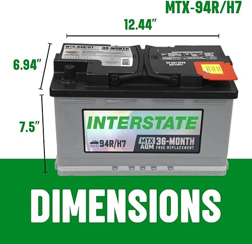 Miniatura 4 de Interstate Batteries Batería automotriz de 12 V 80 Ah (tamaño del grupo H7, 94R) 850CCA SLI AGM Batería de repuesto para automóviles, SUV, sedanes,