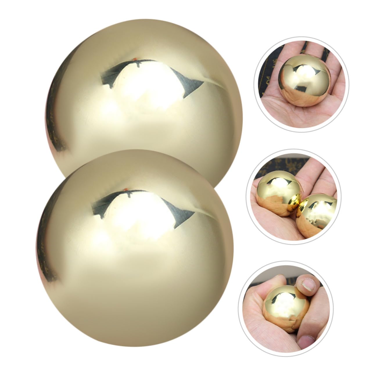 Handfitnessbälle aus Messing Handflächenmassageball Rund zur Muskelentspannung und Tragbar für Senioren Wellness und Therapie
