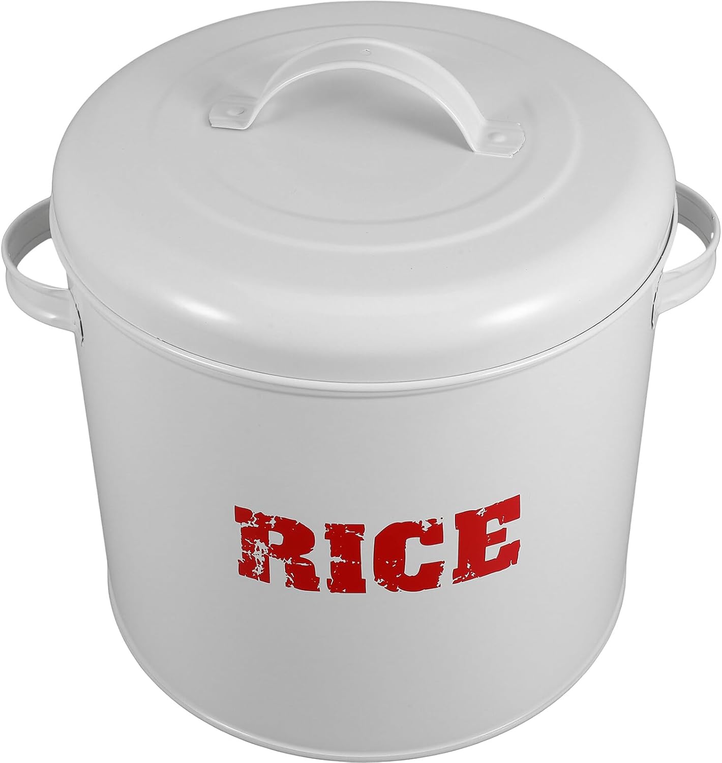 Pet Food Storage Bucket with Measuring Cup Large Capacity Sealed Iron Sheet Container for Cat and Dog Food Moisture-proof for Home Use