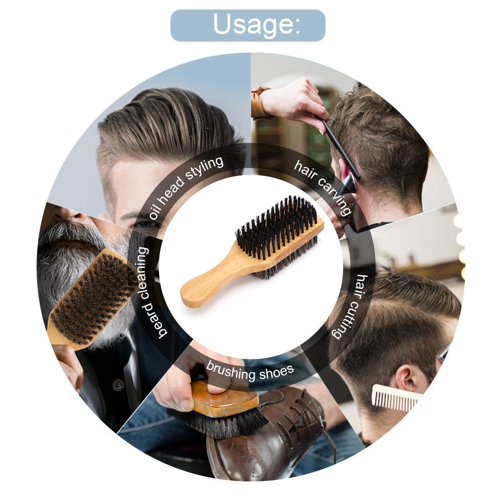 Brosse à Barbe Double Face Pour Hommes - Brosse Faciale Et à Cheveux - Neuf