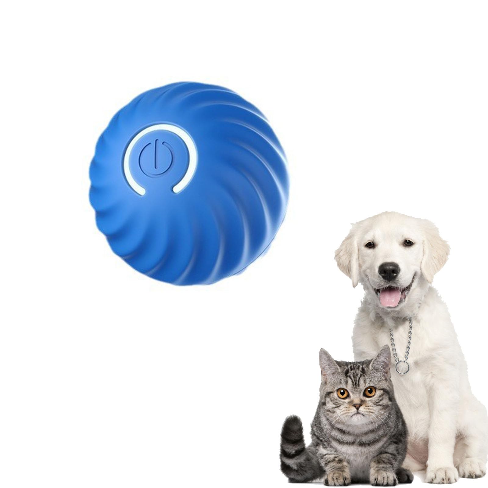 JIMIGUGU 犬ボール 犬おもちゃ ファー付き 自動 電動ボール 光る 弾む…