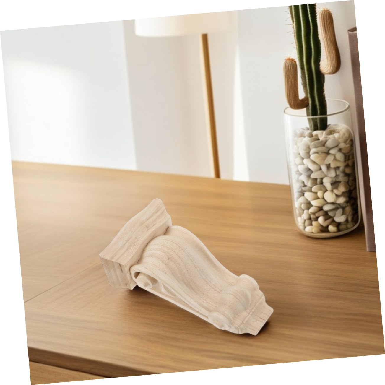 Soportes de Madera Tallada a Mano Estilo Europeo para Estantes y Muebles
