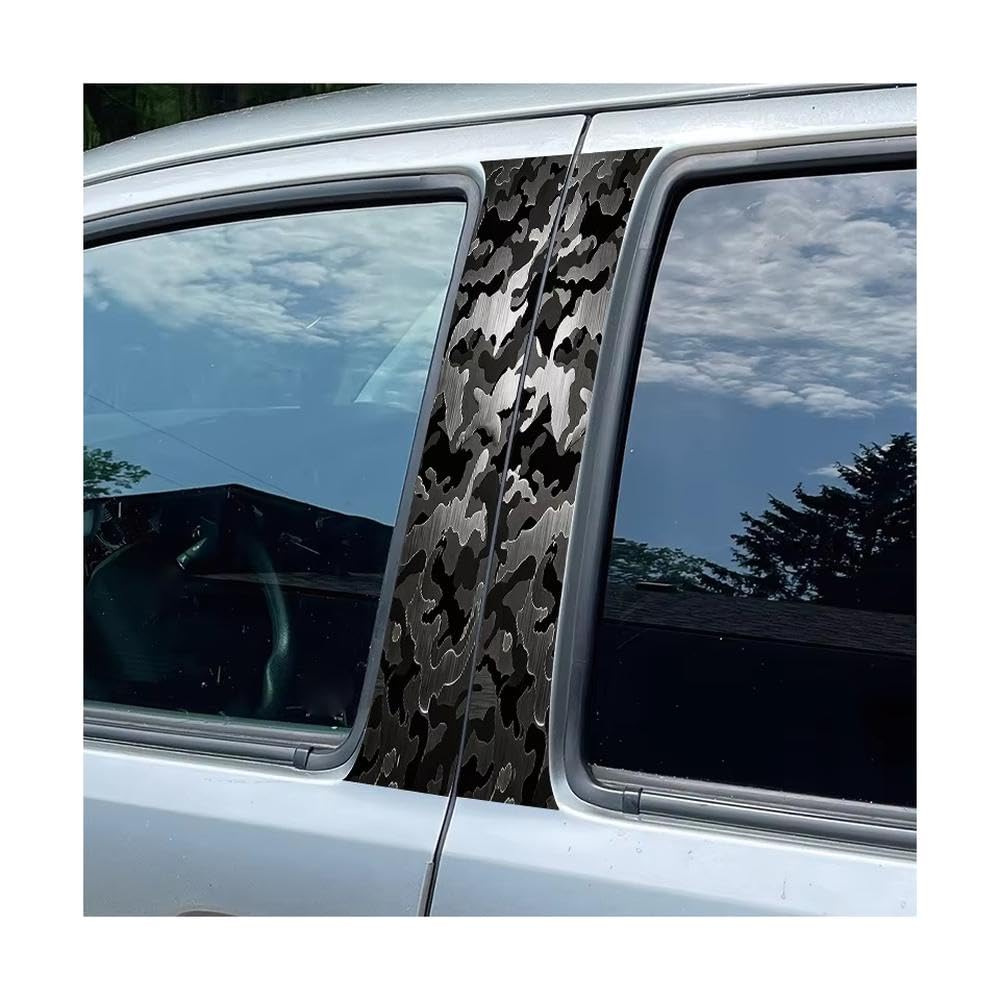Bertdcx One Color Car Pillar Decals Waterproof Stickers Camouflage Glossy Material Protective Film Auto Parts