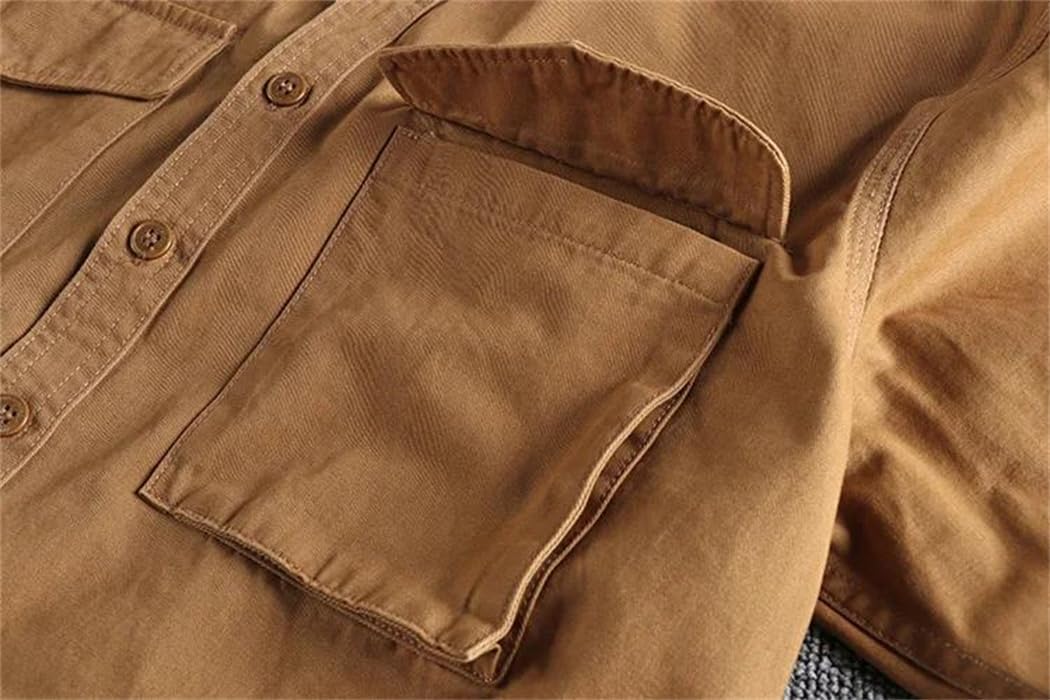 Men's Vintage Cargo Shirt Jacket Canvas Cotton Work Work Cargo Jacket Top