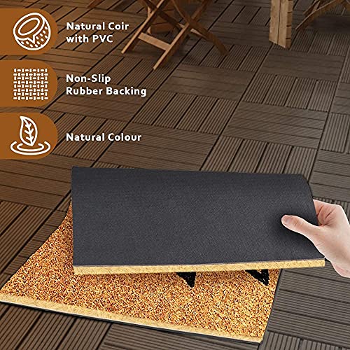 Image of Onlymat Natural Coir Art Printed Doormat - 29.25 inch x 17.55 inch, Black and Brown (TP 12412)