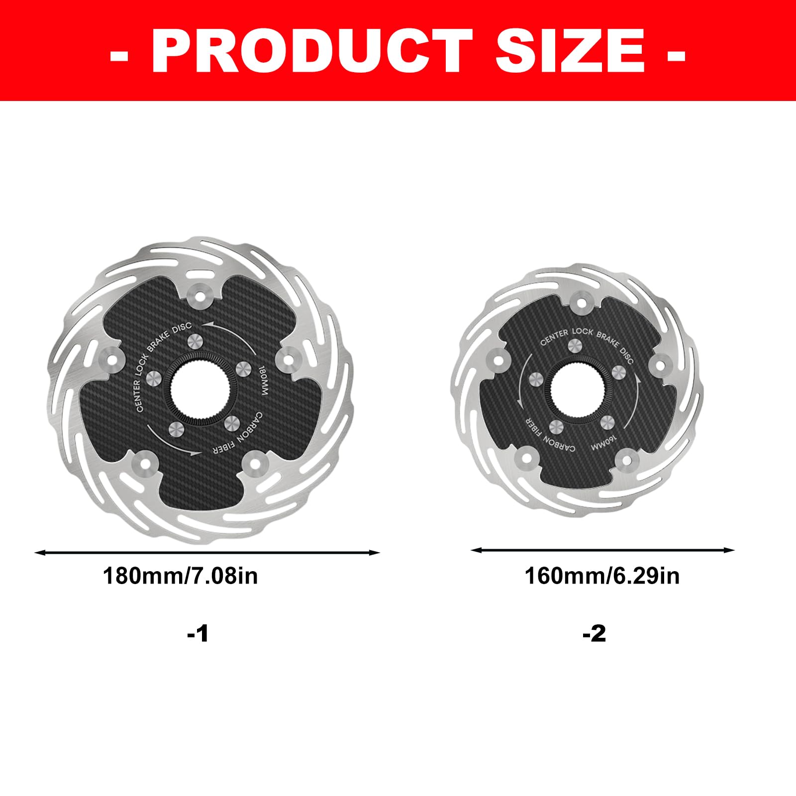 Peso Bicicletas de fibra de carbono Rotor de frenos de disco con anillos exteriores de acero inoxidable Diseños para ciclismo de velocidad Rotor de freno de bloqueo central flotante diseño de