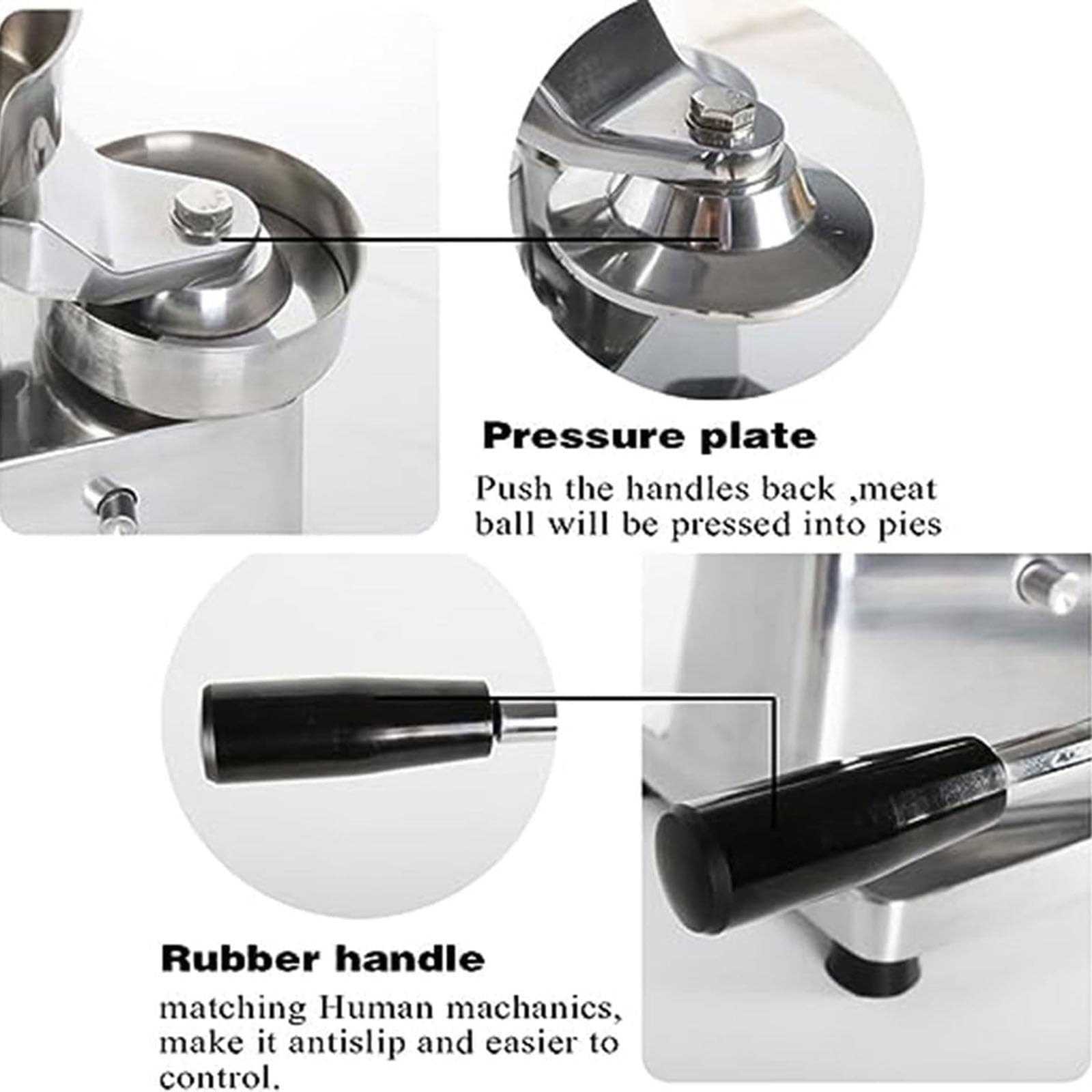 Gewerblicher Burger-Patty-Maker, Hochleistungs-hamburgerpresse, Robuste Küchenfleischformmaschine Mit Lebensmittelechter Edelstahlschüssel 15cm