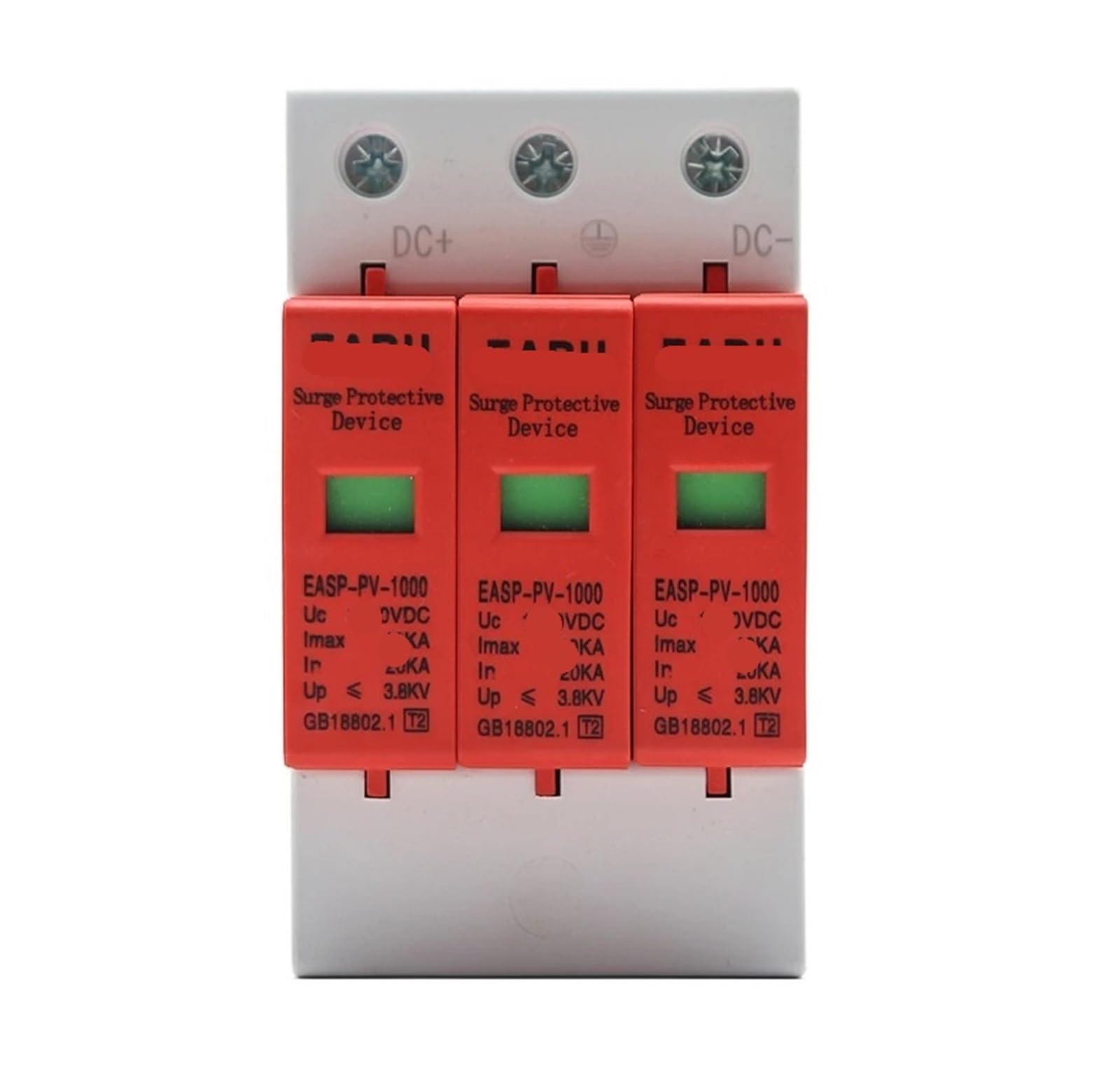 VSPPJYFG 3P Power Surge Protector SPD Arrester Low Voltage House Surge Voltage Protector DC 12V 24V 48V 500V 800V 1000V 40KA(Dc1000v 20-40ka)