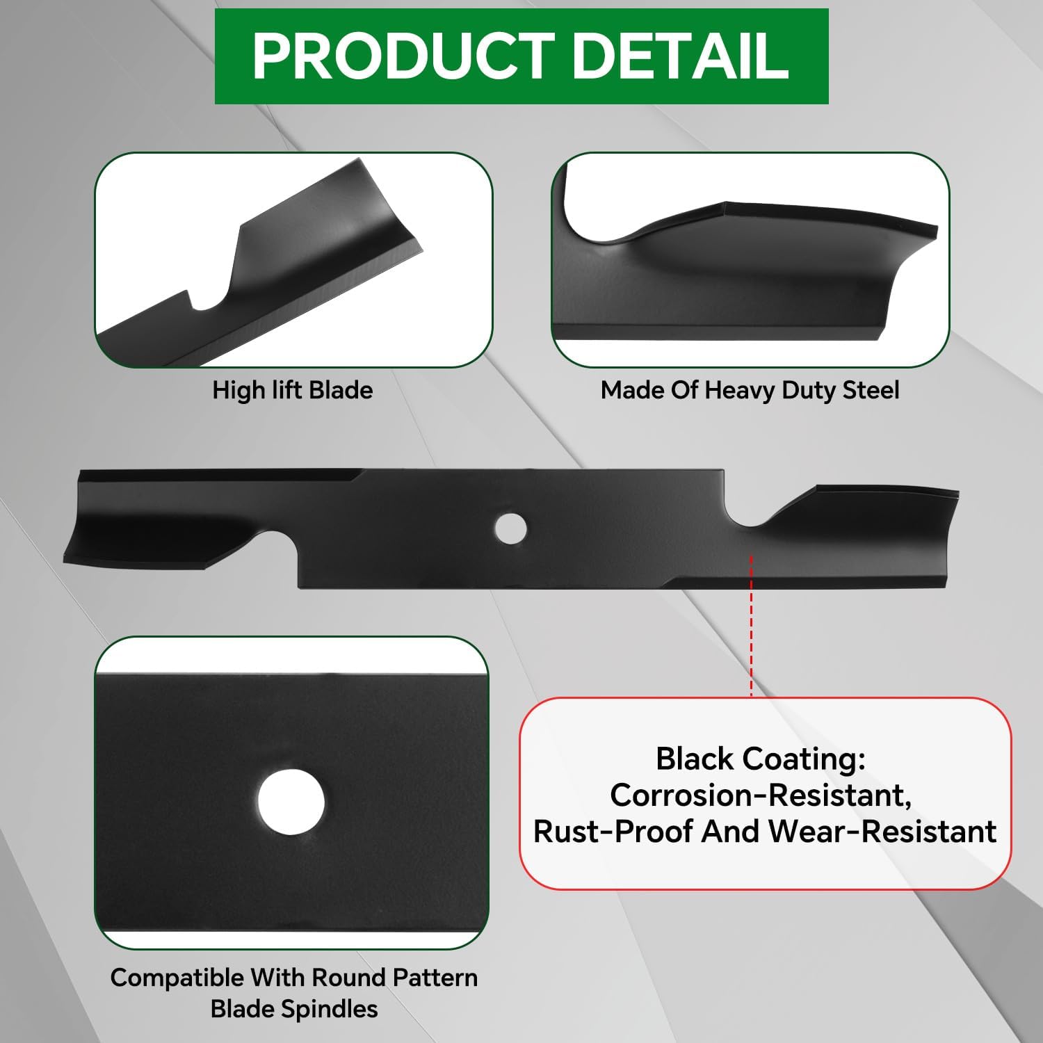 High Lift Lawn Mower Blades 6 Pack - 36" & 52" Deck Blades 482878, Compatible with S-Cag Tiger Cub/Turf Tiger/Wildcat, Replaces 481707, 48108, 482462 & More