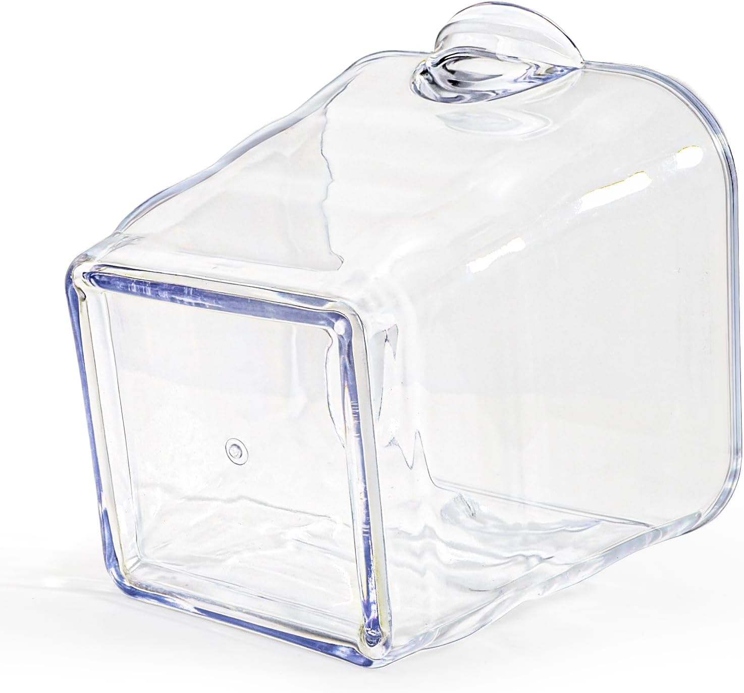 Peohud Square Ice Bucket, 4 Liter Plastic Champagne Bucket for Parties, Clear Beverage Tub with Handle for Indoor Outdoor Bars, Patio, Wine, Drink