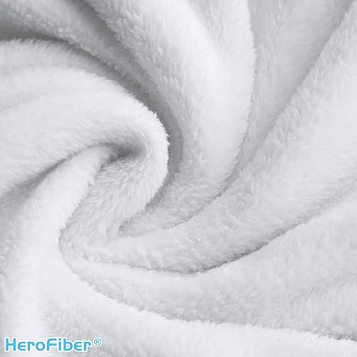 Miniatura 6 de Manta blanca extra esponjosa para sofá y cama, lujosamente suave y cálida, elegante manta blanca pura perfecta para el invierno. - 50 x 60 pulgadas