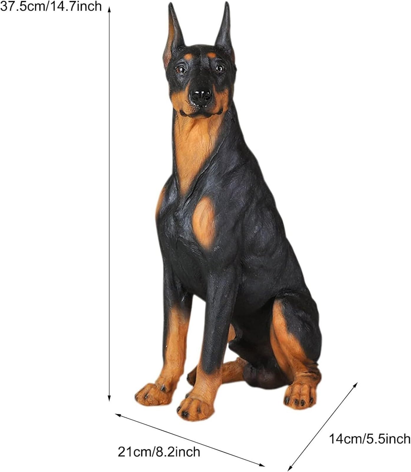 Arredo da giardino Doberman Dog Statue Figurine di animali Scultura in resina Decorazione for esterni Arredo da esterno