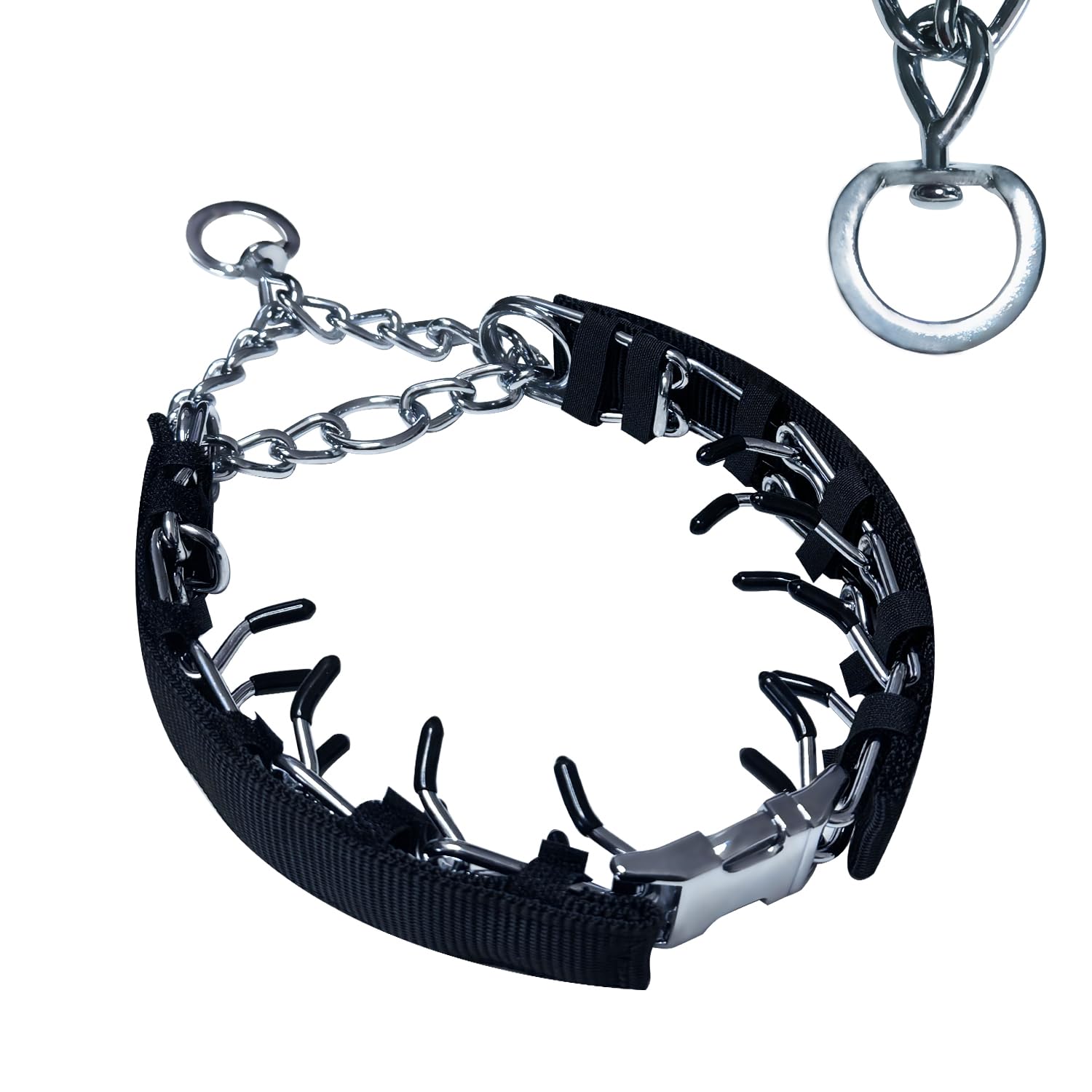Photo 1 of Prong Training Collar for Dogs, Rotating Ring Welding, Adjustable Dog Training Pinch Collar with Quick Release Buckle, for Small Medium Large Dogs