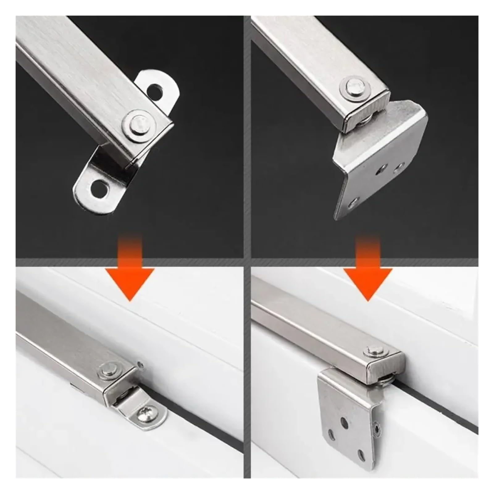 Limitador Apertura Ventanas 2PC Telescopic Windproof Brace Stopper Stainless Steel Window Support Children Safety Lock Angle Controller Limiter(Style 2)