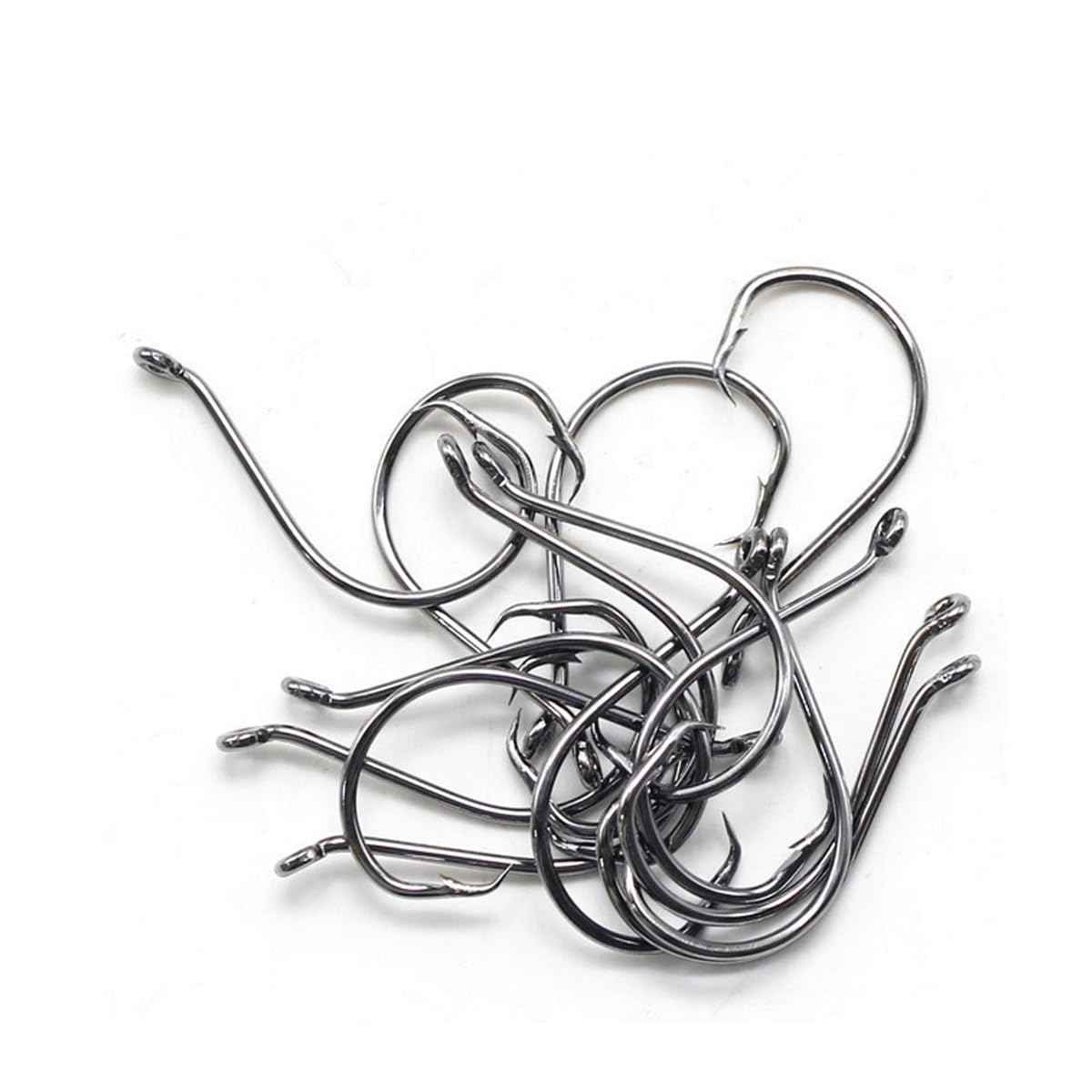 FOLANDO 150 PCS Fish Hooks: Eyed Sea Fishing Hooks - Circle, Barbed & Barbless Hooks for Carp Freshwater and Saltwater - Image 4