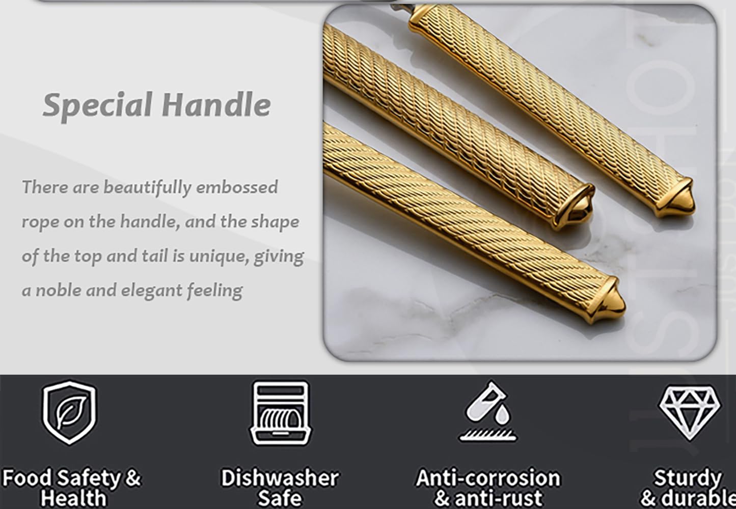 JUSTSHOT 24 Piece Gold Silverware Set for 6,Unique 1810 Stainless Steel Hammered Flatware Set,Forged with Handcrafted Texture Handles Cutlery Flatware Set,Mirror Polished,Dishwasher Safe