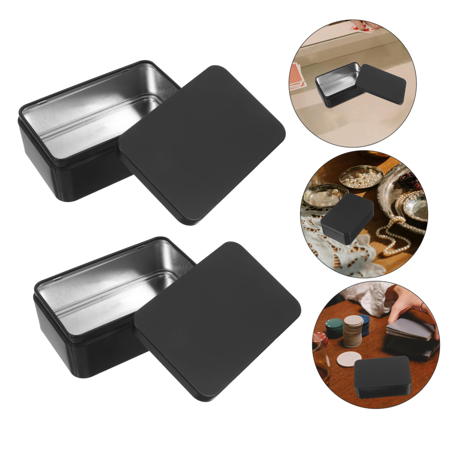 SHINEOFI 4 Set Scatola Di Immagazzinaggio Del Poker Piccolo Organizzatore Scatole Portaoggetti Storage Box Archiviazione Di Carte Da Baseball Archiviazione Delle Carte Commerciali 3 Pezzi*4