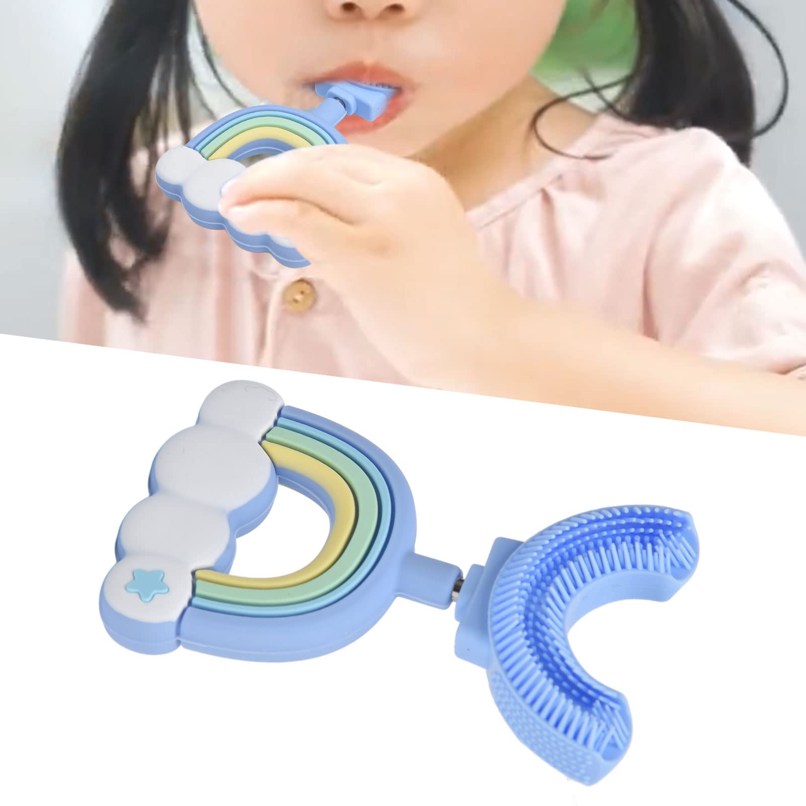Modèle de Dessin animé U Foodb Foodb Food Grade Silicone Whole Mouth Dents de Dents pour Enfants Blue 6-12 Ans (2-6 ans)