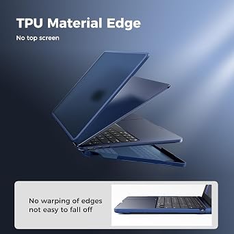 BlueSwan for MacBook Air 13 inch Case M5 M4 M3 M2 Anti-Crack Frame Midnight | Business Hard Shell compatible with 2026-2022 Mac Air 13.6